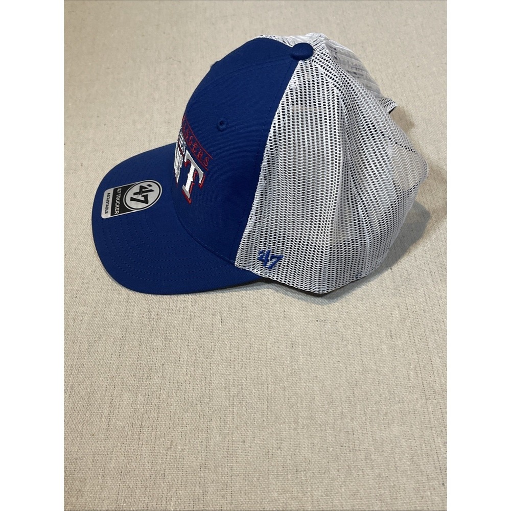47 Brand Texas Rangers 2023 World Series Champions Trucker Hat Mens Blue White - Picture 3 of 7